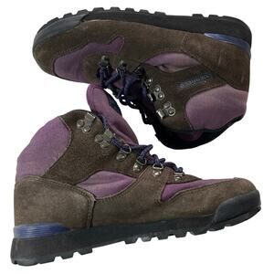 Vintage Merrell Monarch Air Cushion Hiking Boots, Womens Size 8.5, Purple Brown